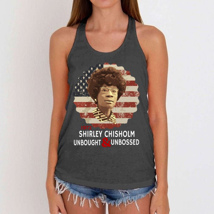 Shirley Chisholm Unbought And Unbossed Women's Knotted Racerback Tank