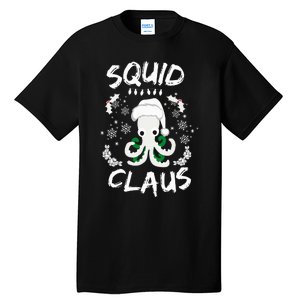 Squid Clause Ugly Christmas Sweater Xmas Holiday Pajama Tall T-Shirt