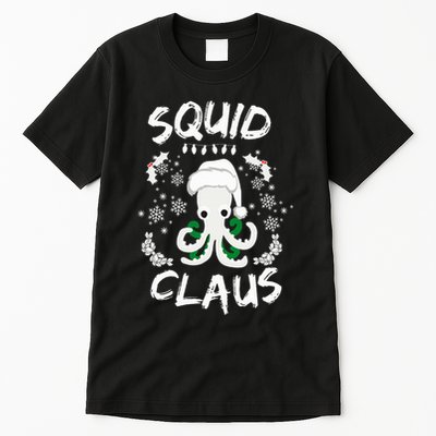 Squid Clause Ugly Christmas Sweater Xmas Holiday Pajama Tall T-Shirt