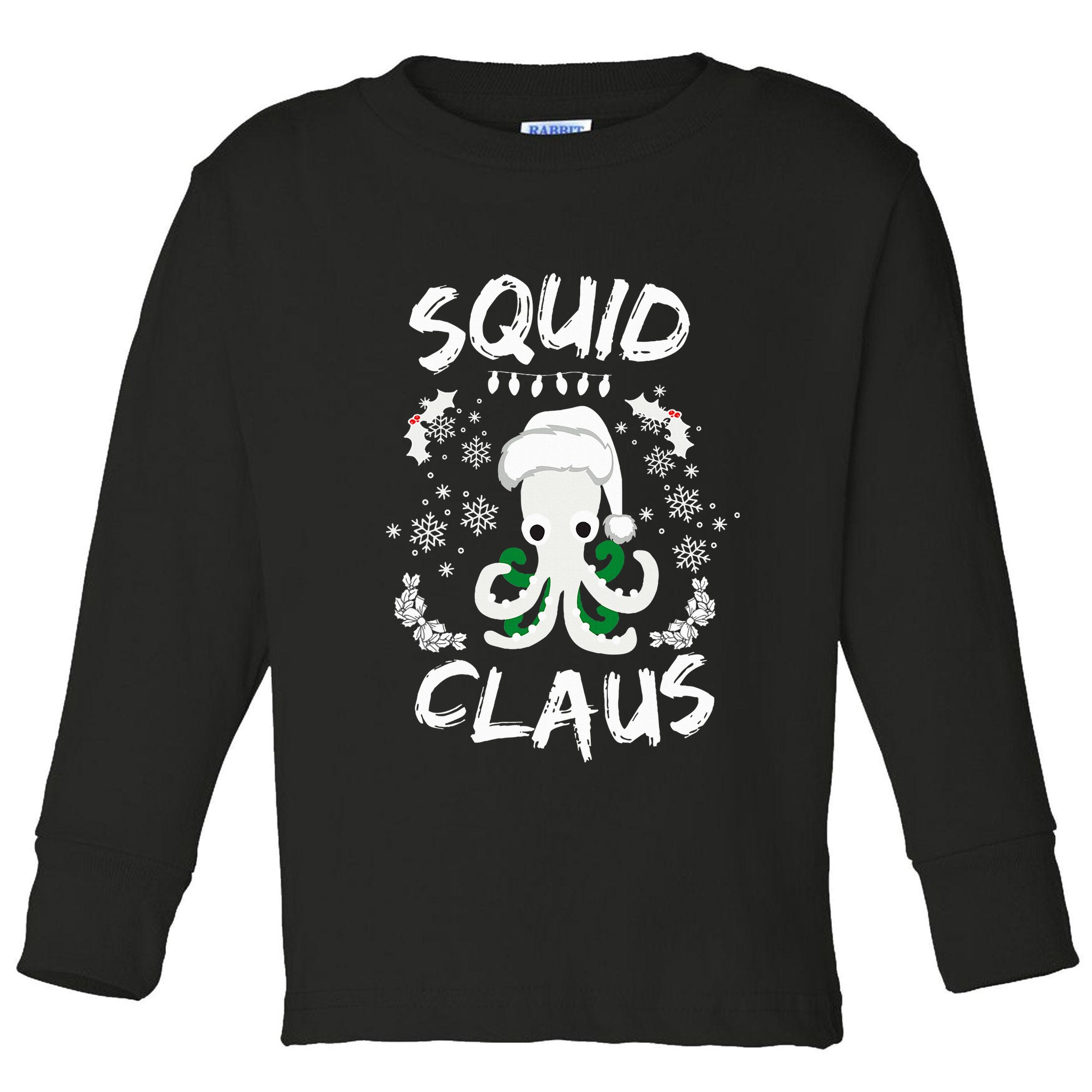 Squid Clause Ugly Christmas Sweater Xmas Holiday Pajama Toddler Long Sleeve Shirt