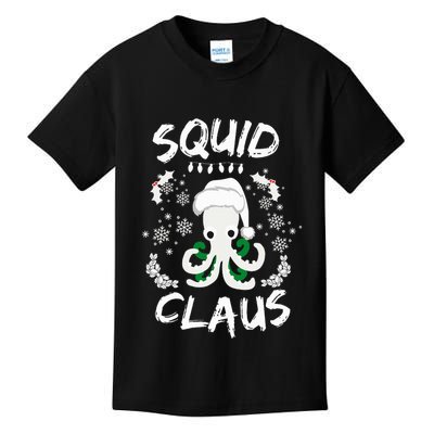 Squid Clause Ugly Christmas Sweater Xmas Holiday Pajama Kids T-Shirt