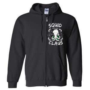 Squid Clause Ugly Christmas Sweater Xmas Holiday Pajama Full Zip Hoodie