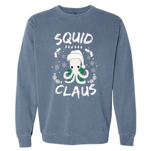 Squid Clause Ugly Christmas Sweater Xmas Holiday Pajama Garment-Dyed Sweatshirt