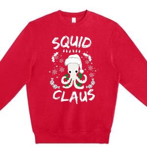 Squid Clause Ugly Christmas Sweater Xmas Holiday Pajama Premium Crewneck Sweatshirt