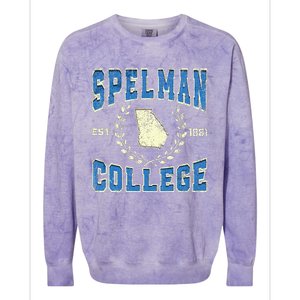 Spelman College University Athletic Sports Colorblast Crewneck Sweatshirt