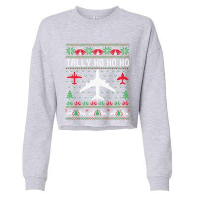 Spitfire Christmas Ugly Jumper Style Airplane Aircraft Plane Cute Gift Cropped Pullover Crew