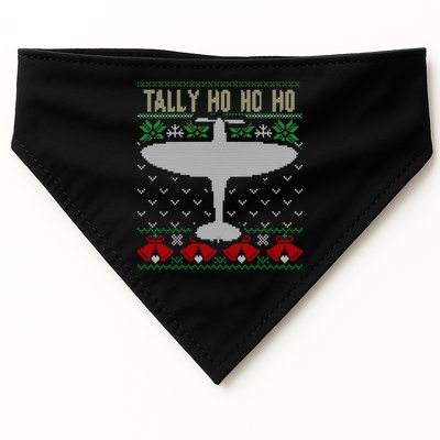 Spitfire Christmas Ugly Jumper Style Airplane Aircraft Plane Gift USA-Made Doggie Bandana