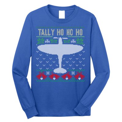 Spitfire Christmas Ugly Jumper Style Airplane Aircraft Plane Gift Long Sleeve Shirt