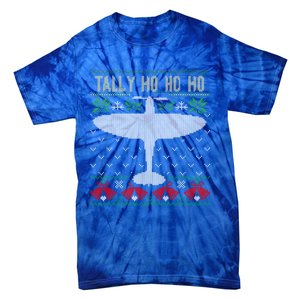 Spitfire Christmas Ugly Jumper Style Airplane Aircraft Plane Gift Tie-Dye T-Shirt