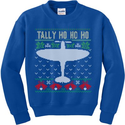 Spitfire Christmas Ugly Jumper Style Airplane Aircraft Plane Gift Kids Sweatshirt
