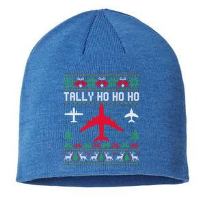 Spitfire Christmas Ugly Jumper Style Airplane Aircraft Plane Gift Sustainable Beanie