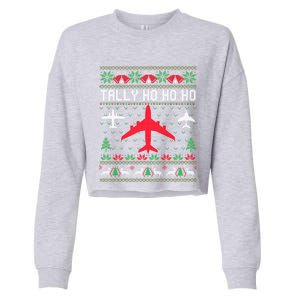 Spitfire Christmas Ugly Jumper Style Airplane Aircraft Plane Gift Cropped Pullover Crew