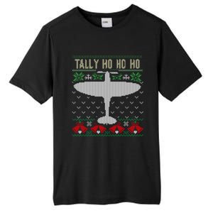 Spitfire Christmas Ugly Jumper Style Airplane Aircraft Plane Gift Tall Fusion ChromaSoft Performance T-Shirt