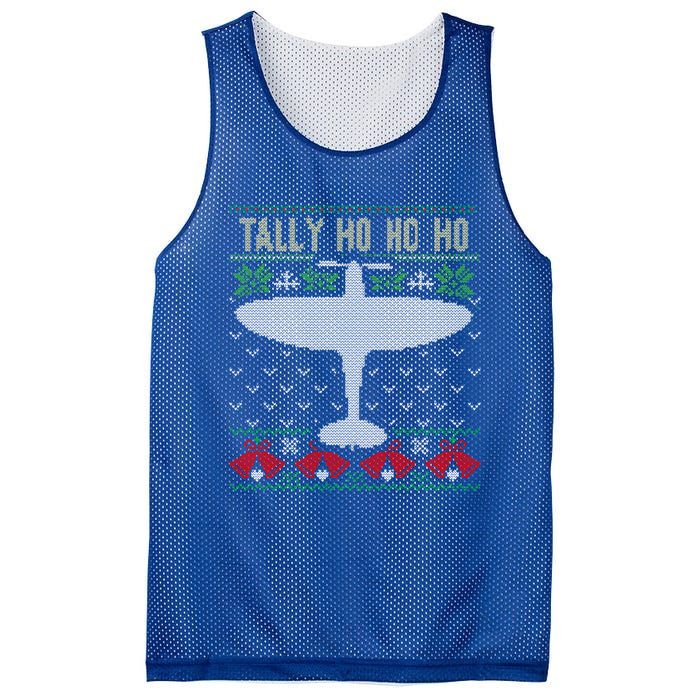 Spitfire Christmas Ugly Jumper Style Airplane Aircraft Plane Gift Mesh Reversible Basketball Jersey Tank