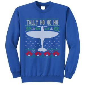 Spitfire Christmas Ugly Jumper Style Airplane Aircraft Plane Gift Tall Sweatshirt