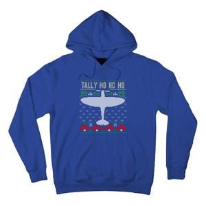 Spitfire Christmas Ugly Jumper Style Airplane Aircraft Plane Gift Tall Hoodie