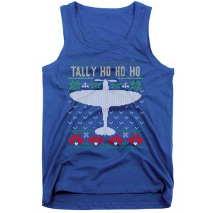 Spitfire Christmas Ugly Jumper Style Airplane Aircraft Plane Gift Tank Top