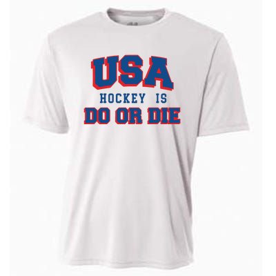 Spittin Chiclets Usa Hockey Is Do Or Die Cooling Performance Crew T-Shirt