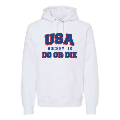 Spittin Chiclets Usa Hockey Is Do Or Die Premium Hoodie