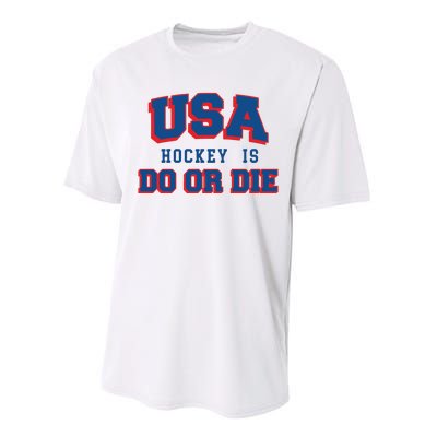 Spittin Chiclets Usa Hockey Is Do Or Die Performance Sprint T-Shirt