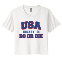 Spittin Chiclets Usa Hockey Is Do Or Die Women's Crop Top Tee