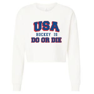 Spittin Chiclets Usa Hockey Is Do Or Die Cropped Pullover Crew