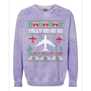 Spitfire Christmas Ugly Jumper Style Airplane Aircraft Plane Gift Colorblast Crewneck Sweatshirt