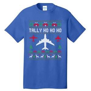 Spitfire Christmas Ugly Jumper Style Airplane Aircraft Plane Gift Tall T-Shirt