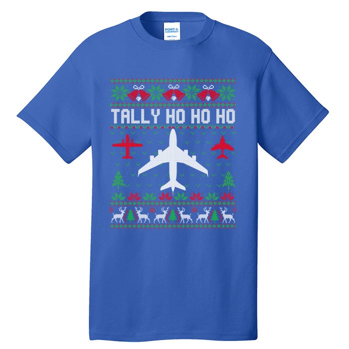 Spitfire Christmas Ugly Jumper Style Airplane Aircraft Plane Gift Tall T-Shirt