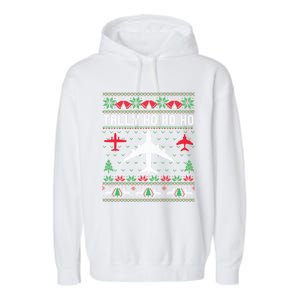 Spitfire Christmas Ugly Jumper Style Airplane Aircraft Plane Gift Garment-Dyed Fleece Hoodie