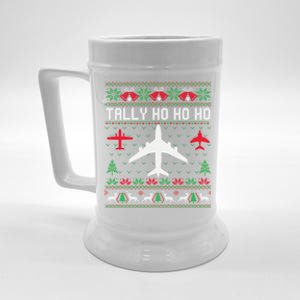 Spitfire Christmas Ugly Jumper Style Airplane Aircraft Plane Gift Beer Stein