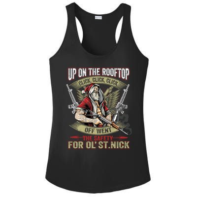 Santa Claus Up On The Rooftop Click Click Click Funny Funny Gift Ladies PosiCharge Competitor Racerback Tank