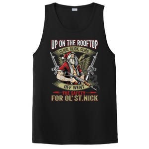 Santa Claus Up On The Rooftop Click Click Click Funny Funny Gift PosiCharge Competitor Tank