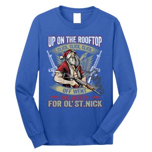 Santa Claus Up On The Rooftop Click Click Click Funny Funny Gift Long Sleeve Shirt