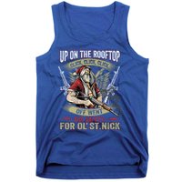 Santa Claus Up On The Rooftop Click Click Click Funny Funny Gift Tank Top