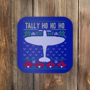 Spitfire Christmas Ugly Jumper Style Airplane Aircraft Plane Gift Coaster