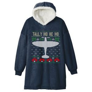 Spitfire Christmas Ugly Jumper Style Airplane Aircraft Plane Gift Hooded Wearable Blanket