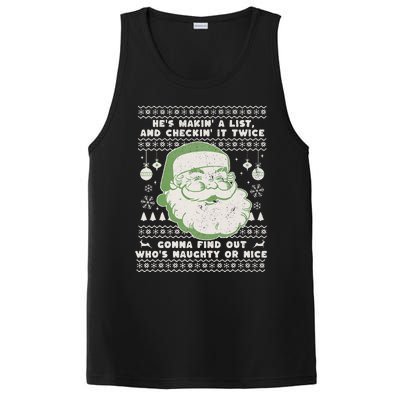 Santa Claus Ugly Xmas Sweater HeS Makin A List Lyrics PosiCharge Competitor Tank