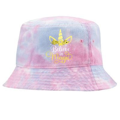 Sarcoma Cancer Unicorn Magic Yellow Ribbon Awareness Warrior Gift Tie-Dyed Bucket Hat