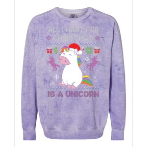 Santa Claus Unicorn Xmas Colorblast Crewneck Sweatshirt