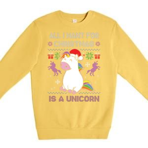 Santa Claus Unicorn Xmas Premium Crewneck Sweatshirt