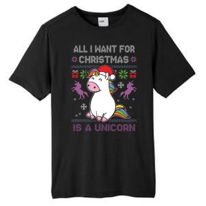 Santa Claus Unicorn Xmas Tall Fusion ChromaSoft Performance T-Shirt