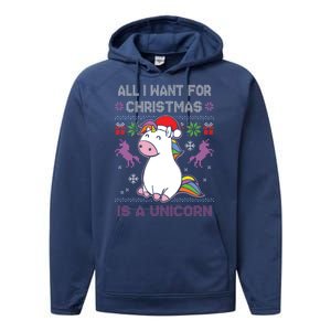 Santa Claus Unicorn Xmas Performance Fleece Hoodie