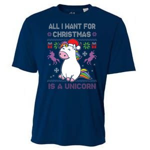 Santa Claus Unicorn Xmas Cooling Performance Crew T-Shirt