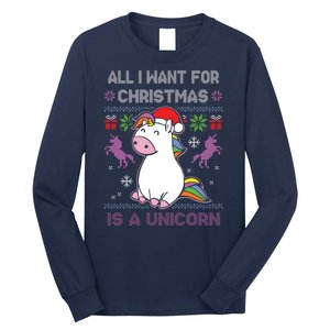 Santa Claus Unicorn Xmas Long Sleeve Shirt