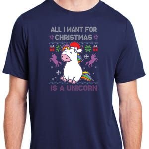 Santa Claus Unicorn Xmas Adult ChromaSoft Performance T-Shirt