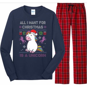 Santa Claus Unicorn Xmas Long Sleeve Pajama Set