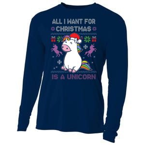 Santa Claus Unicorn Xmas Cooling Performance Long Sleeve Crew