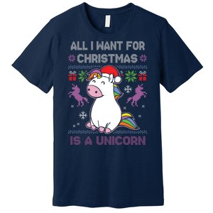 Santa Claus Unicorn Xmas Premium T-Shirt