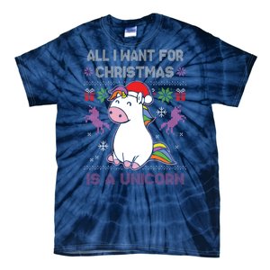 Santa Claus Unicorn Xmas Tie-Dye T-Shirt